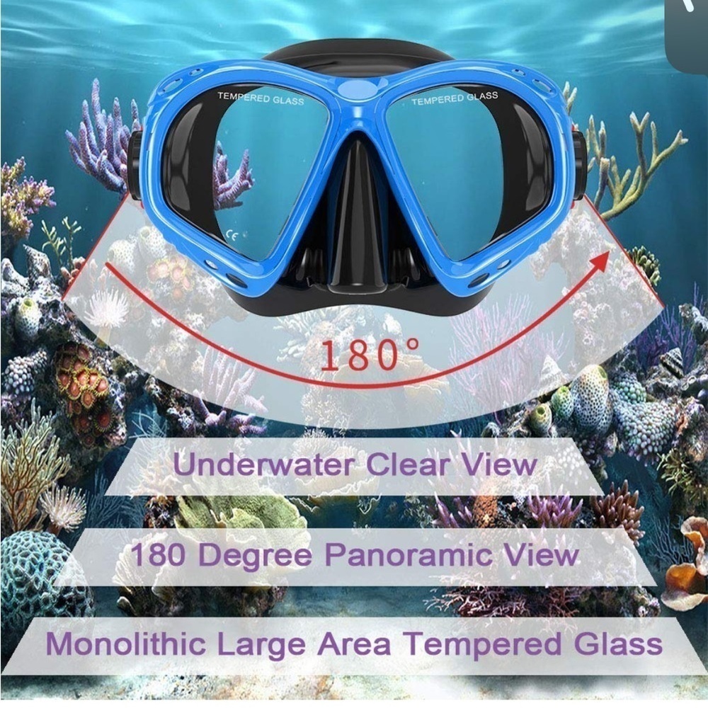 Mask for diving or snorkeling adults